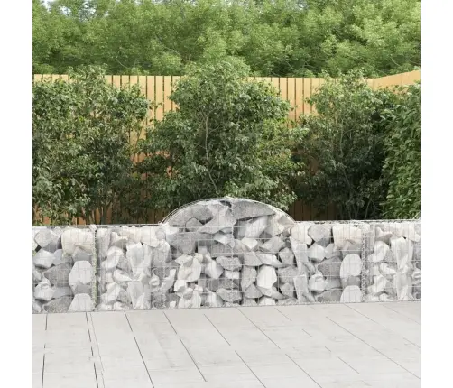 Arkveida Gabiona Grozi, 25 Gb., 200X30X60/80 Cm, Cinkota Dzelzs Vidaxl