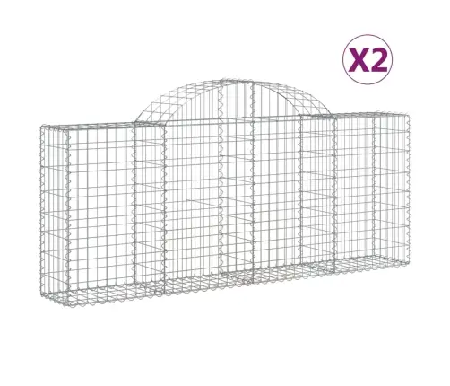 Kaarekujulised Gabioonkorvid 2 Tk, 200X30X80/100 cm Raud