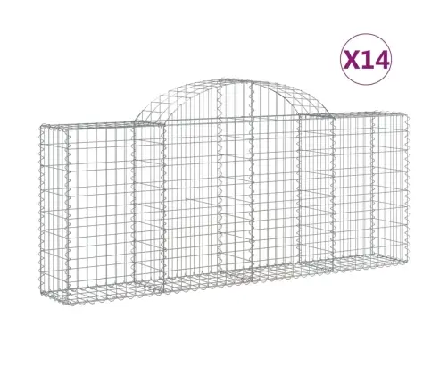 Kaarekujulised Gabioonkorvid 14 Tk, 200X30X80/100 cm Raud