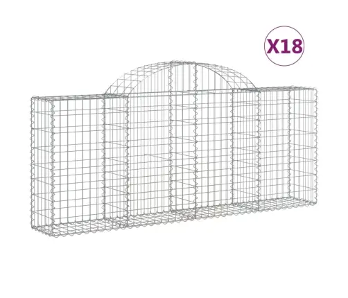 Arkveida Gabiona Grozi, 18 Gb., 200X30X80/100Cm, Cinkota Dzelzs Vidaxl