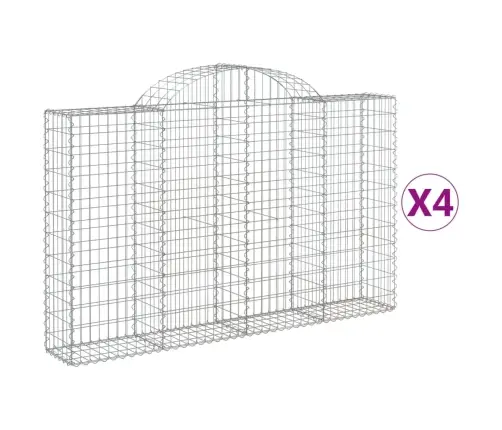 Arkveida Gabiona Grozi, 4 Gb., 200X30X120/140Cm, Cinkota Dzelzs Vidaxl