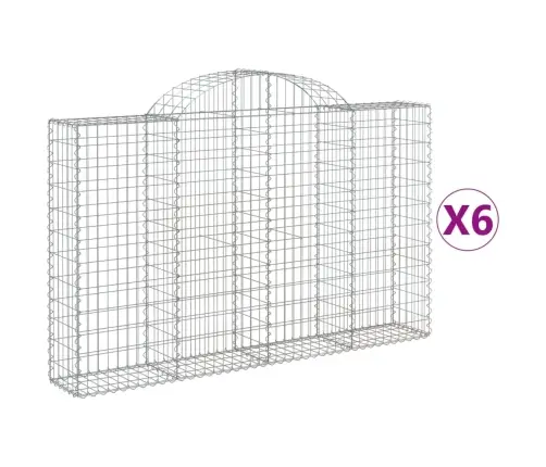 Kaarekujulised Gabioonkorvid 6 Tk, 200X30X120/140 cm Raud