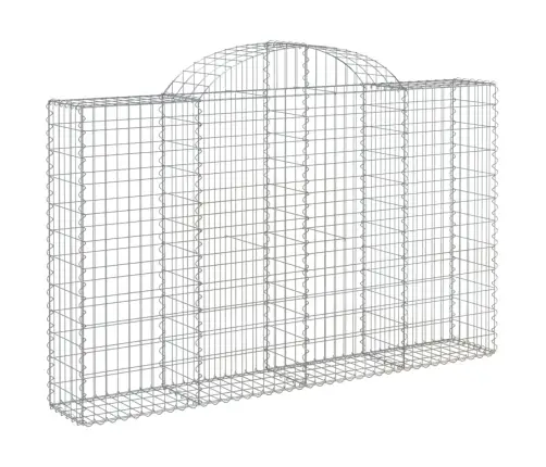 Išlenkti Gabiono Krepšiai, 7Vnt., 200X30X120/140cm Geležis Išlenkti Gabiono Krepšiai, 7Vnt., 200X30X120/140cm Geležis