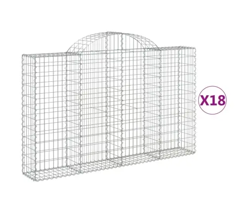 Arkveida Gabiona Grozi, 18Gb., 200X30X120/140Cm, Cinkota Dzelzs Vidaxl