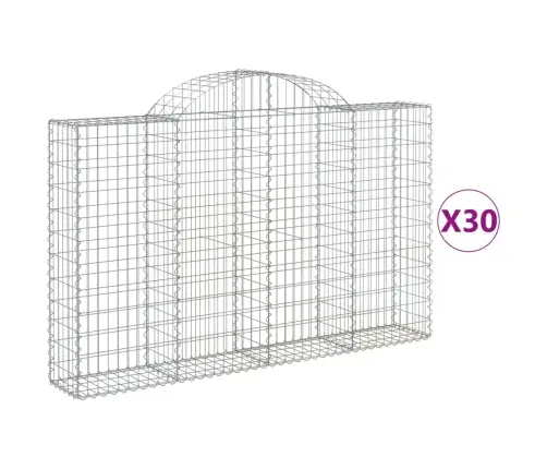 Kaarekujulised Gabioonkorvid 30 Tk, 200X30X120/140 cm Raud