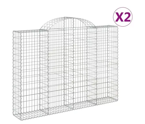 Arkveida Gabiona Grozi, 2 Gb., 200X30X140/160Cm, Cinkota Dzelzs Vidaxl