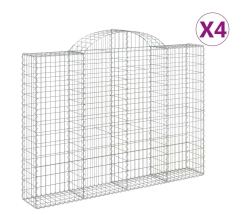 Kaarekujulised Gabioonkorvid 4 Tk, 200X30X140/160 cm Raud