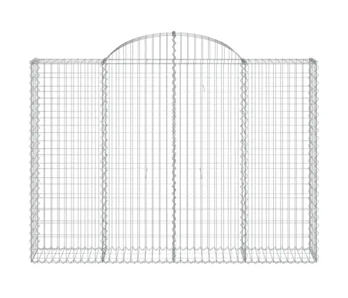 Arkveida Gabiona Grozi, 7 Gb., 200X30X140/160Cm, Cinkota Dzelzs Vidaxl