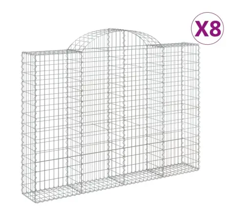Kaarekujulised Gabioonkorvid 8 Tk, 200X30X140/160 cm Raud
