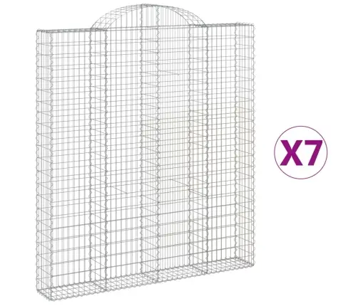 Arkveida Gabiona Grozi, 7 Gb., 200X30X220/240Cm, Cinkota Dzelzs Vidaxl