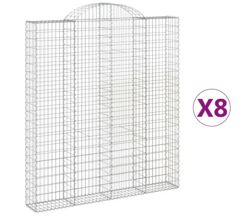 Arkveida Gabiona Grozi, 8 Gb., 200X30X220/240Cm, Cinkota Dzelzs Vidaxl