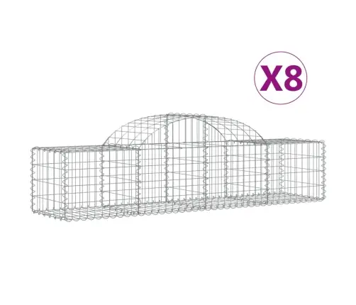 Arkveida Gabiona Grozi, 8 Gb., 200X50X40/60 Cm, Cinkota Dzelzs Vidaxl