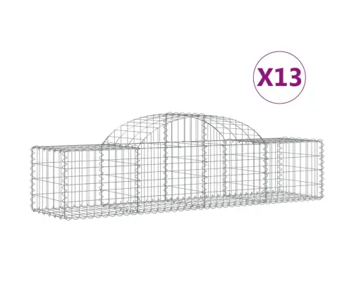 Arkveida Gabiona Grozi, 13 Gb., 200X50X40/60 Cm, Cinkota Dzelzs Vidaxl