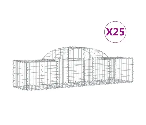 Arkveida Gabiona Grozi, 25 Gb., 200X50X40/60 Cm, Cinkota Dzelzs Vidaxl