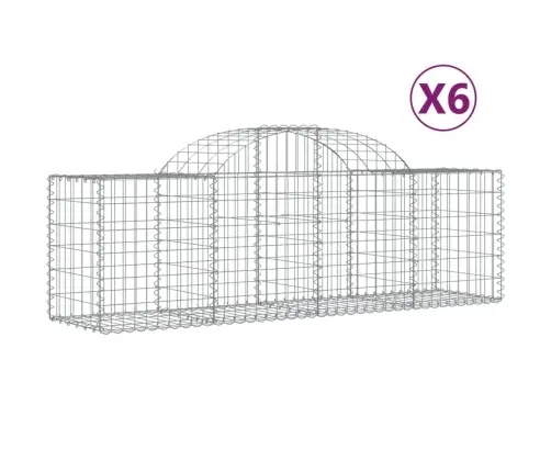 Arkveida Gabiona Grozi, 6 Gb., 200X50X60/80 Cm, Cinkota Dzelzs Vidaxl