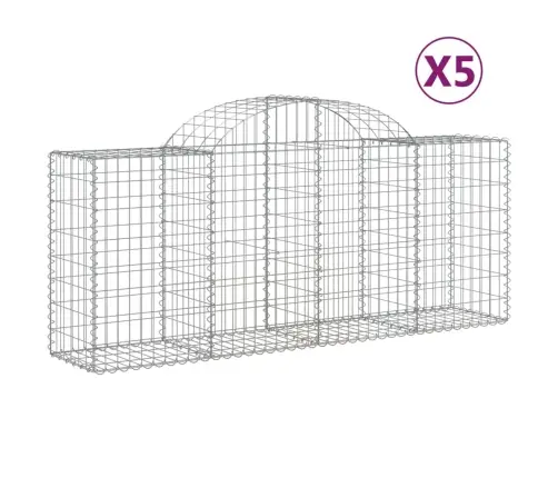 Arkveida Gabiona Grozi, 5 Gb., 200X50X80/100Cm, Cinkota Dzelzs Vidaxl