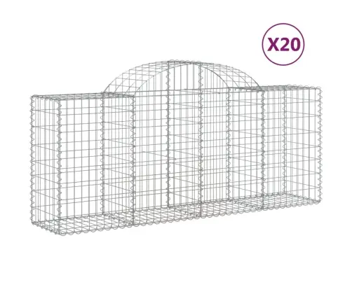 Arkveida Gabiona Grozi, 20 Gb., 200X50X80/100Cm, Cinkota Dzelzs Vidaxl