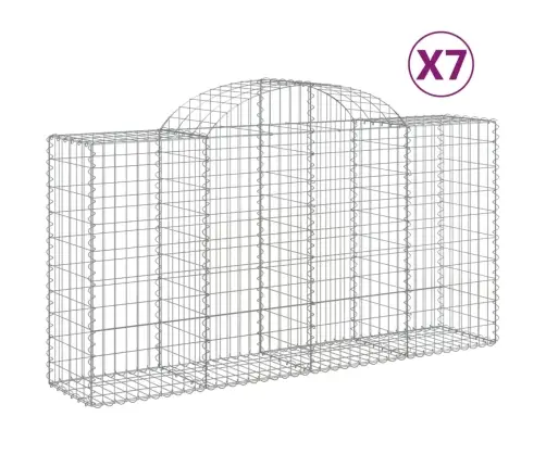 Arkveida Gabiona Grozi, 7 Gb., 200X50X100/120Cm, Cinkota Dzelzs Vidaxl