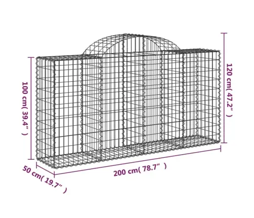 Kaarekujulised Gabioonkorvid 13 Tk, 200X50X100/120 cm Raud