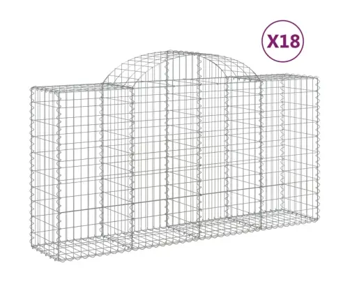 Arkveida Gabiona Grozi, 18Gb., 200X50X100/120Cm, Cinkota Dzelzs Vidaxl