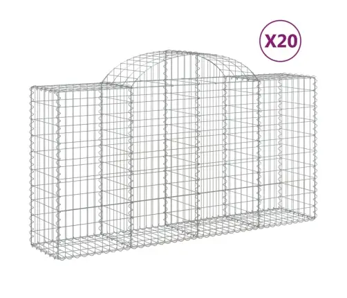 Arkveida Gabiona Grozi, 20Gb., 200X50X100/120Cm, Cinkota Dzelzs Vidaxl