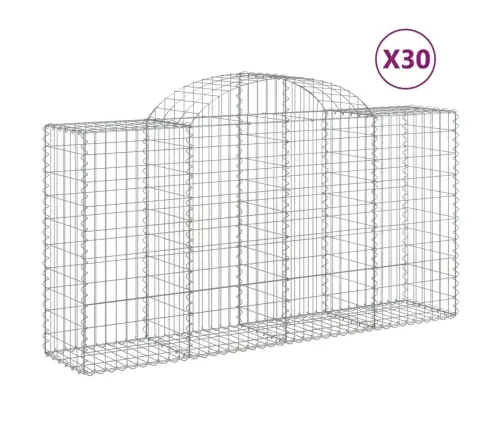 Arkveida Gabiona Grozi, 30Gb., 200X50X100/120Cm, Cinkota Dzelzs Vidaxl