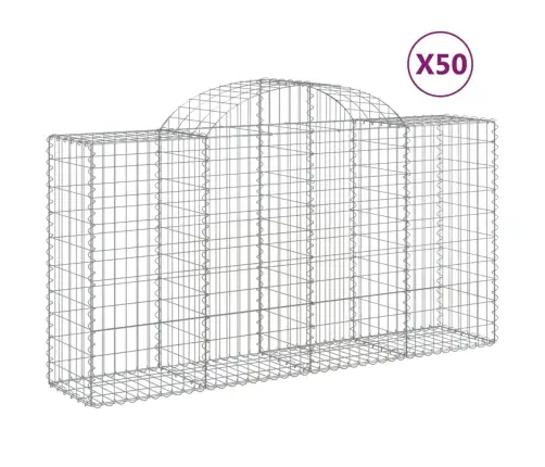 Arkveida Gabiona Grozi, 50Gb., 200X50X100/120Cm, Cinkota Dzelzs Vidaxl