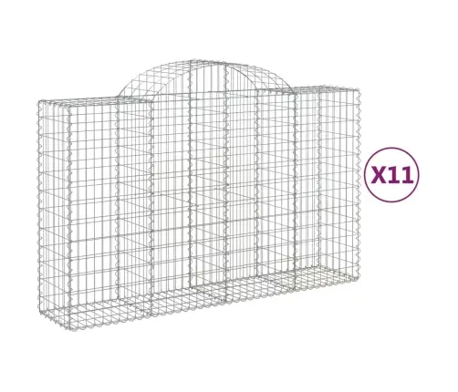 Arkveida Gabiona Grozi, 11Gb., 200X50X120/140Cm, Cinkota Dzelzs Vidaxl