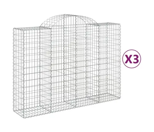 Kaarekujulised Gabioonkorvid 3 Tk, 200X50X140/160 cm Raud