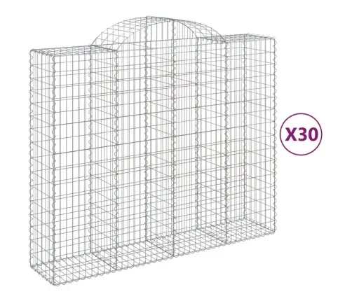 Arkveida Gabiona Grozi, 30Gb., 200X50X160/180Cm, Cinkota Dzelzs Vidaxl