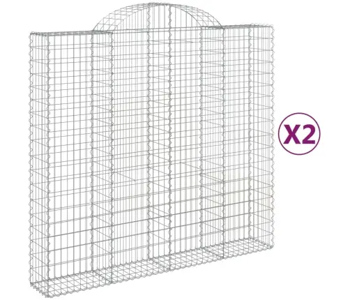 Išlenkti Gabiono Krepšiai, 2Vnt., 200X50X180/200cm Geležis