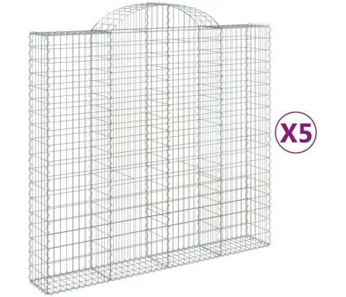 Kaarekujulised Gabioonkorvid 5 Tk, 200X50X180/200 cm Raud