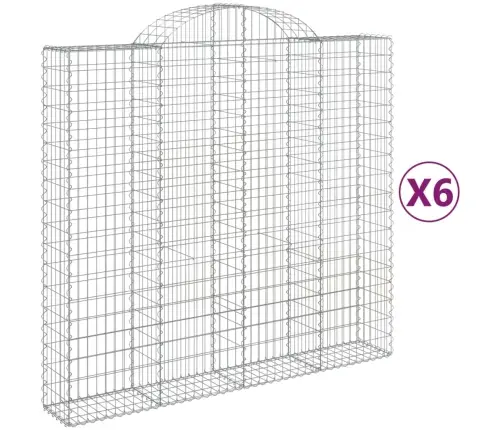 Arkveida Gabiona Grozi, 6 Gb., 200X50X180/200Cm, Cinkota Dzelzs Vidaxl