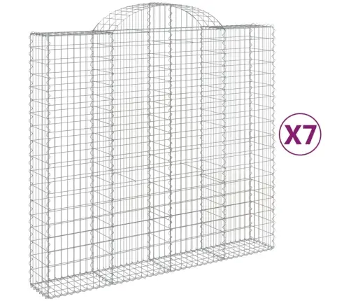 Arkveida Gabiona Grozi, 7 Gb., 200X50X180/200Cm, Cinkota Dzelzs Vidaxl