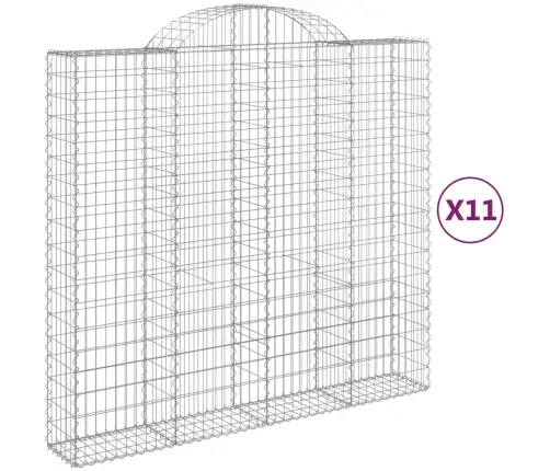 Arkveida Gabiona Grozi, 11Gb., 200X50X180/200Cm, Cinkota Dzelzs Vidaxl