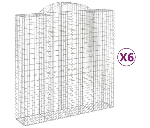 Arkveida Gabiona Grozi, 6 Gb., 200X50X200/220Cm, Cinkota Dzelzs Vidaxl