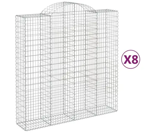 Arkveida Gabiona Grozi, 8 Gb., 200X50X200/220Cm, Cinkota Dzelzs Vidaxl