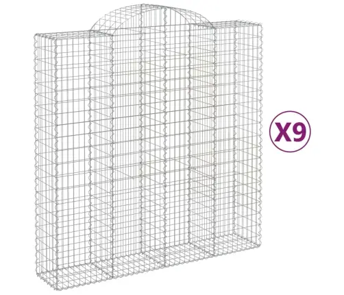 Arkveida Gabiona Grozi, 9 Gb., 200X50X200/220Cm, Cinkota Dzelzs Vidaxl