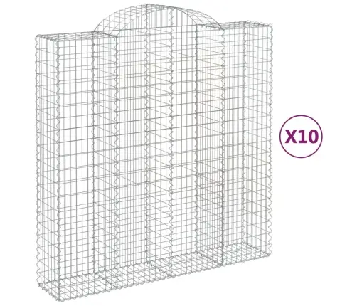 Kaarekujulised Gabioonkorvid 10 Tk, 200X50X200/220 cm Raud