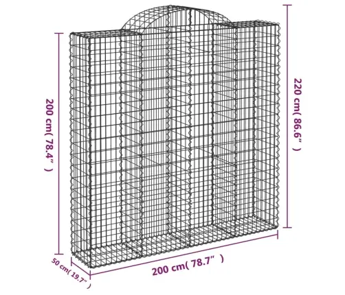 Kaarekujulised Gabioonkorvid 10 Tk, 200X50X200/220 cm Raud