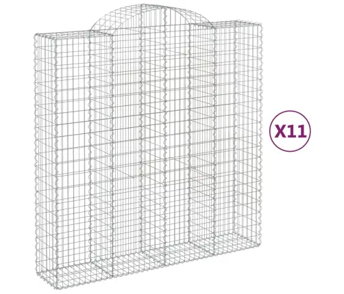 Arkveida Gabiona Grozi, 11Gb., 200X50X200/220Cm, Cinkota Dzelzs Vidaxl