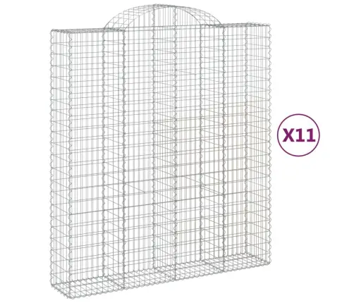 Arkveida Gabiona Grozi, 11Gb., 200X50X220/240Cm, Cinkota Dzelzs Vidaxl