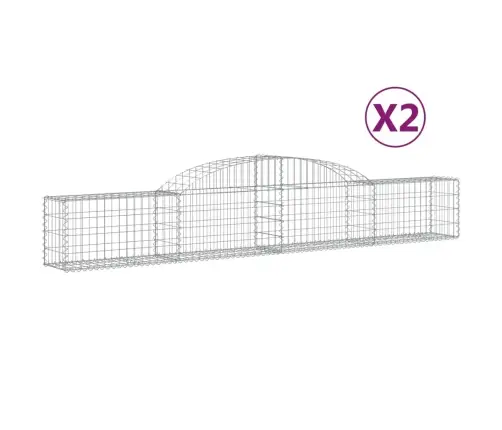 Arkveida Gabiona Grozi, 2 Gb., 300X30X40/60 Cm, Cinkota Dzelzs Vidaxl