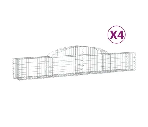 Kaarekujulised Gabioonkorvid 4 Tk, 300 X 30 X 40/60 cm Raud