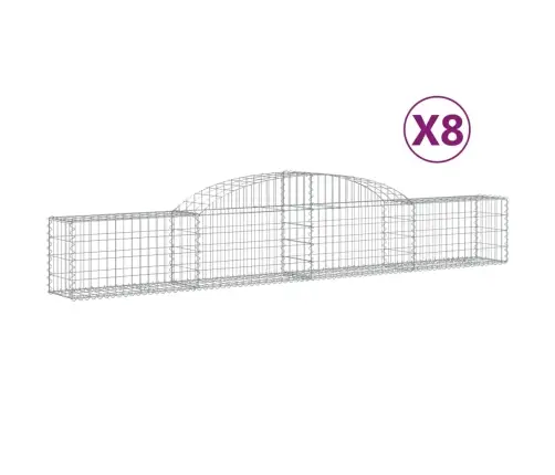 Arkveida Gabiona Grozi, 8 Gb., 300X30X40/60 Cm, Cinkota Dzelzs Vidaxl