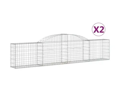 Išlenkti Gabiono Krepšiai, 2Vnt., 300X30X60/80cm Geležis