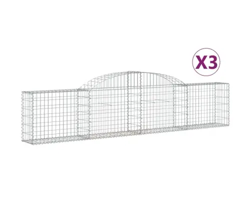 Išlenkti Gabiono Krepšiai, 3Vnt., 300X30X60/80cm Geležis