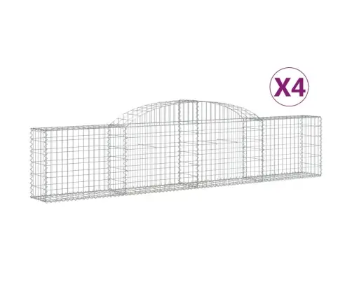 Arkveida Gabiona Grozi, 4 Gb., 300X30X60/80 Cm, Cinkota Dzelzs Vidaxl