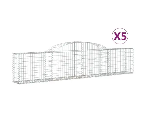 Arkveida Gabiona Grozi, 5 Gb., 300X30X60/80 Cm, Cinkota Dzelzs Vidaxl