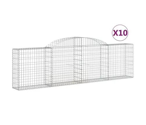 Arkveida Gabiona Grozi, 10 Gb., 300X30X80/100Cm, Cinkota Dzelzs Vidaxl